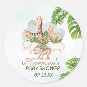 Oerwoud Greenery Baby shower Ronde Sticker