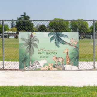 Oerwoud Greenery Baby shower Spandoek