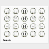 Oerwoud Greenery | Monogram Wedding Envelope Seal Ronde Sticker (Vel)