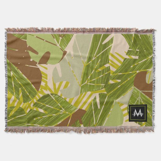 Oerwoud Greenery Safari Leaf Tropical Hand Drawn Deken (Voorkant)