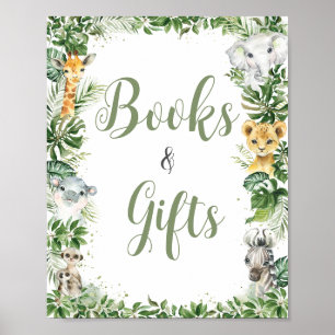 Oerwoud groen Baby shower boeken en geschenken tek Poster