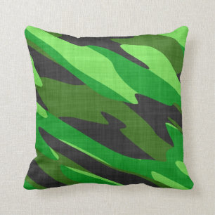 oerwoud - groen leger camouflage textureerde kussen