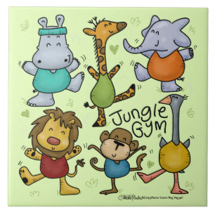 Oerwoud Gym Exercising Animals Tegeltje