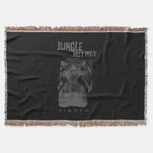 Oerwoud Instinct_Kiboko_hippo zwart Deken