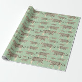 Oerwoud Jaguar Animal Pattern Cadeaupapier (Uitgerold)