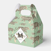 Oerwoud Jaguar Animal Pattern Initiaal Monogram Bedankdoosjes (Voorkant Zijde)