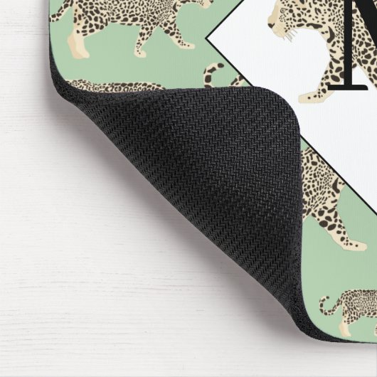 Oerwoud Jaguar Animal Pattern Initiaal Monogram Muismat (Hoek)