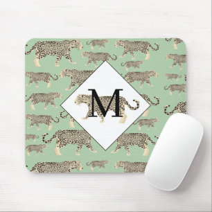 Oerwoud Jaguar Animal Pattern Initiaal Monogram Muismat