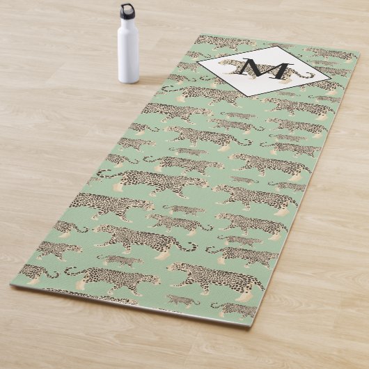 Oerwoud Jaguar Animal Pattern Initiaal Monogram Yogamat (In situ)