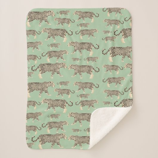 Oerwoud Jaguar Animal Pattern Sherpa Deken (Voorkant)