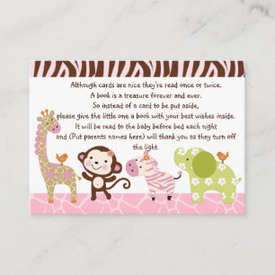Oerwoud Jill/Girl Animals Favor/Labels Informatiekaartje