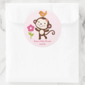 Oerwoud Jill/Meisjesaap/Stickers/Cupcake Toppers Ronde Sticker (Tas)