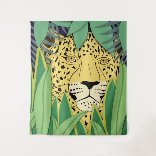 Oerwoud Kat #4 Groot Wandkleed (Voorkant)