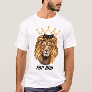 Oerwoud King Dad - Stoutmoedige leeuw met gouden k T-shirt