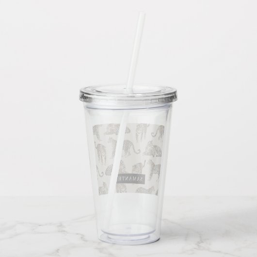 Oerwoud Leopard Wild Animal Pattern Acryl Drinkbeker (Achterkant)