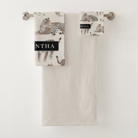 Oerwoud Leopard Wild Animal Pattern Bad Handdoek (Insitu)