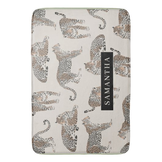 Oerwoud Leopard Wild Animal Pattern Badmat (Voorkant Verticaal)