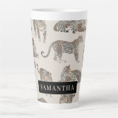 Oerwoud Leopard Wild Animal Pattern Latte Mok (Voorkant)