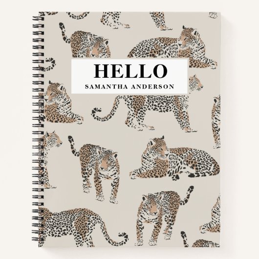 Oerwoud Leopard Wild Animal Pattern Notitieboek (Voorkant)