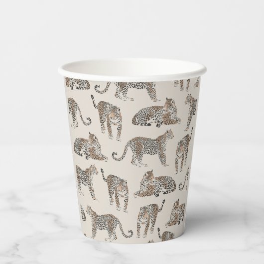 Oerwoud Leopard Wild Animal Pattern Papieren Bekers (Achterkant)