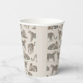 Oerwoud Leopard Wild Animal Pattern Papieren Bekers (Rechts)
