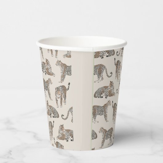Oerwoud Leopard Wild Animal Pattern Papieren Bekers (Rechts)