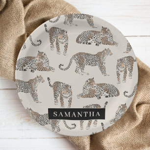Oerwoud Leopard Wild Animal Pattern Papieren Bordje
