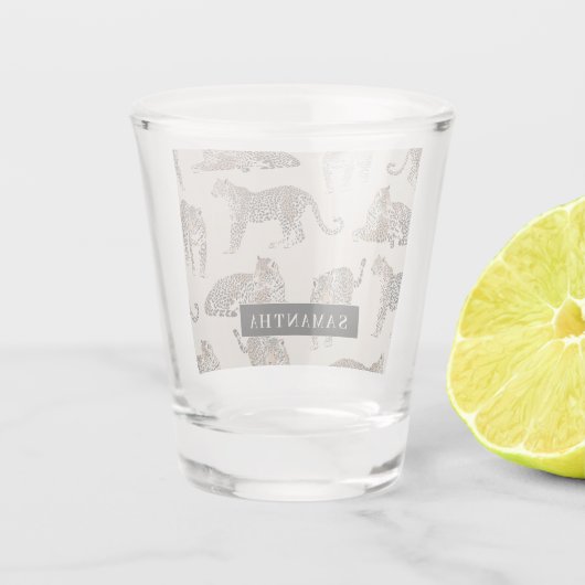 Oerwoud Leopard Wild Animal Pattern Shot Glas (Achterkant)