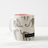 Oerwoud Leopard Wild Animal Pattern Tweekleurige Koffiemok (Voorkant links)