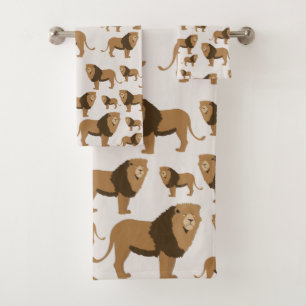 Oerwoud Lion Animal Patroon Bad Handdoek