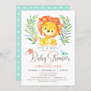 Oerwoud Lion Baby shower, Boy of Girl Kaart