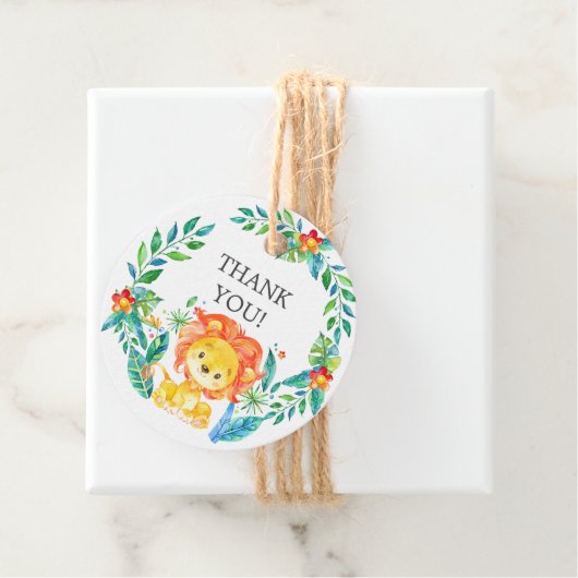 Oerwoud Lion Baby shower Favor Gift Label (In situ)