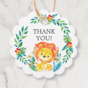 Oerwoud Lion Baby shower Favor Gift Label