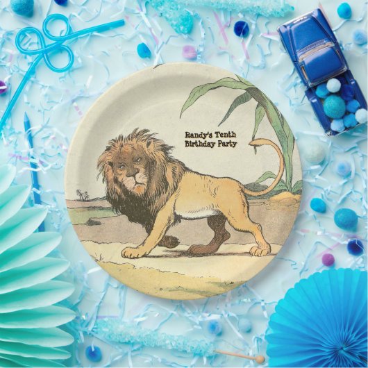Oerwoud Lion Birthday Party Papieren Bordje (Feest)