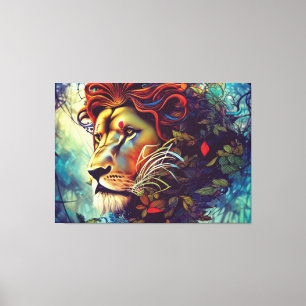 Oerwoud Lion Canvas afdrukken