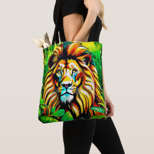 Oerwoud Lion Pop Art Design Draagtas