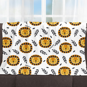 Oerwoud-lionpatroon met Kinder naam Fleece Deken