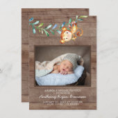 Oerwoud Little Monkey Photo Birth Announounding Aankondiging (Voorkant / Achterkant)