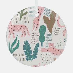 Oerwoud, luipaardprint, . glas ornament