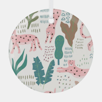 Oerwoud, luipaardprint, . glas ornament