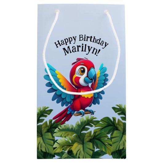 Oerwoud Macaw Safari Parrot Bird uit het tropische Klein Cadeauzakje (Achterkant)