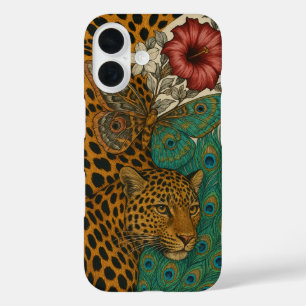 Oerwoud Majesteit: Leopard & Natuur Collage iPhone 16 Hoesje