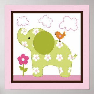 Oerwoud Meisje/Elephant Poster/Print Wall Art Poster