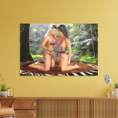 OERWOUD MEISJES AFGEZIEN CANVAS AFDRUK (Insitu (Woonkamer))