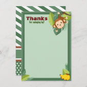 Oerwoud Mone Animal Boy Birthday Shower Bedankkaart (Voorkant / Achterkant)