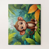 Oerwoud Monkey Adventure gepersonaliseerd Legpuzzel (Verticaal)