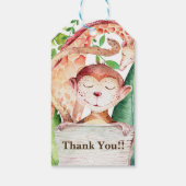 Oerwoud Monkey & Giraffe Baby shower Custom Favor Cadeaulabel (Achterkant)