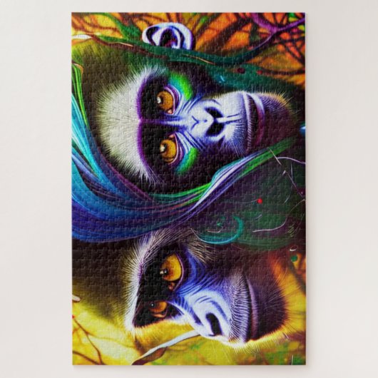 Oerwoud Monkey Jigzaag Puzzle Legpuzzel (Verticaal)