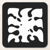 Oerwoud Monstera Leaf Pattern in Black and White Vierkante Kartonnen Onderzetter (Voorkant)