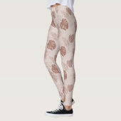 Oerwoud Monstera Mocha Mousse Beige Leggings (Links)